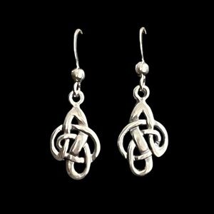 Vintage sterling silver Celtic knot dangle earrings